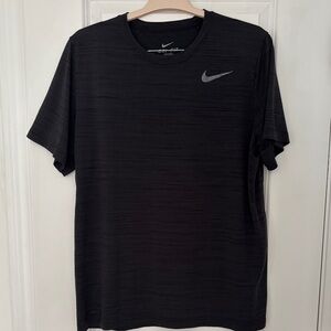 Nike Black Short Sleeve Dri-FIT Tee with Gray Swoosh